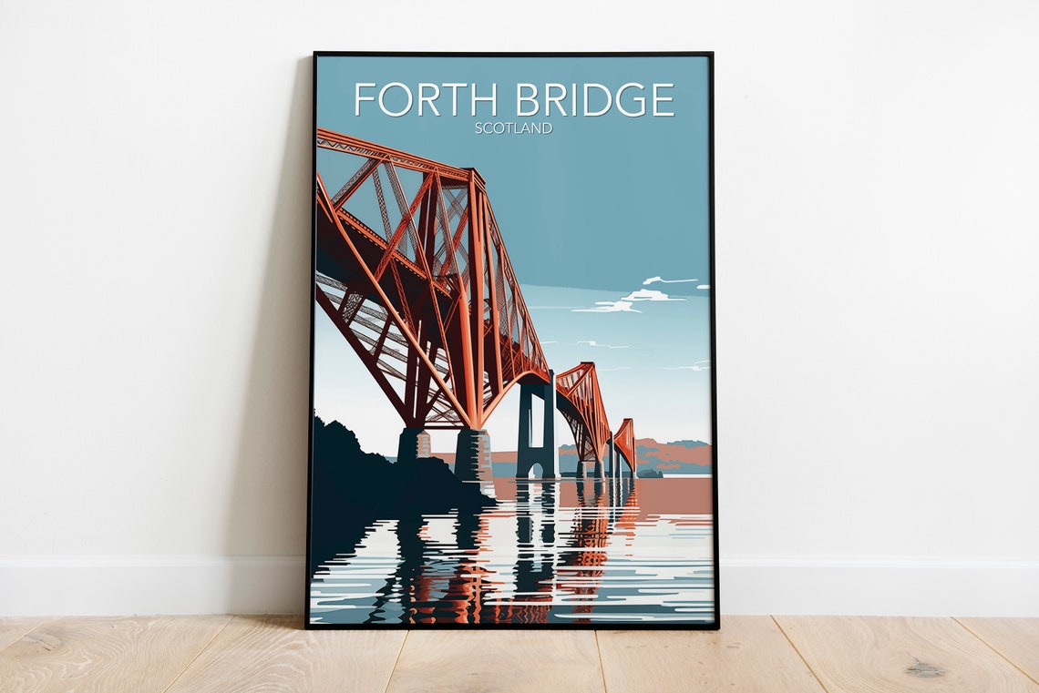 Forth Bridge Art Print Modern Poster Print Available In Many Sizes Or