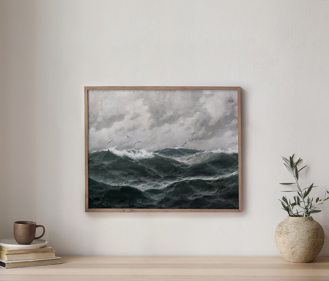 Maritime Vintage Ocean Seascape Wave Art Print - Image 2