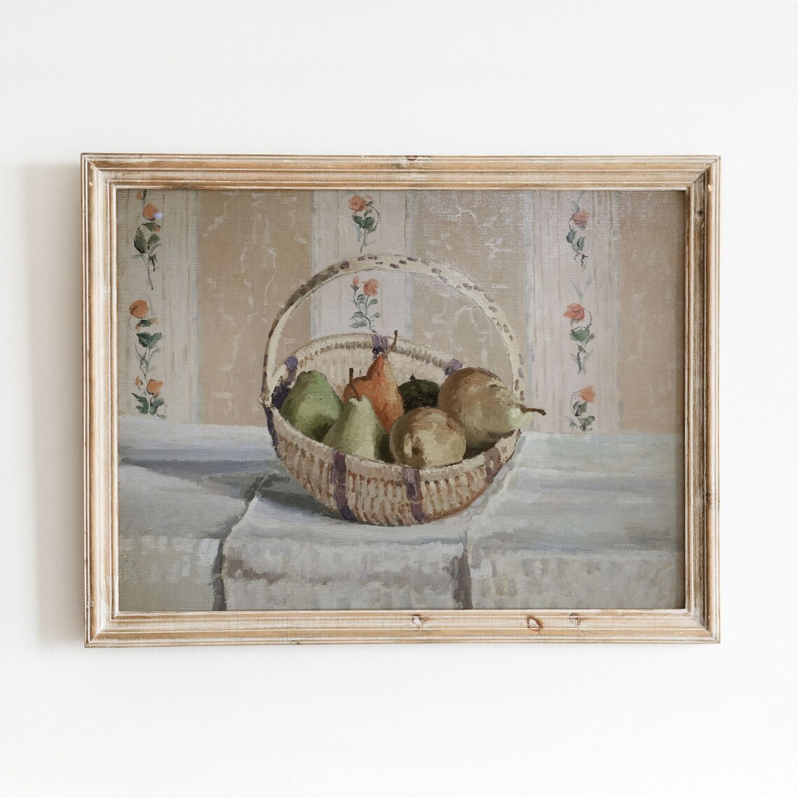 Basket of Pears Vintage Still Life Art Print