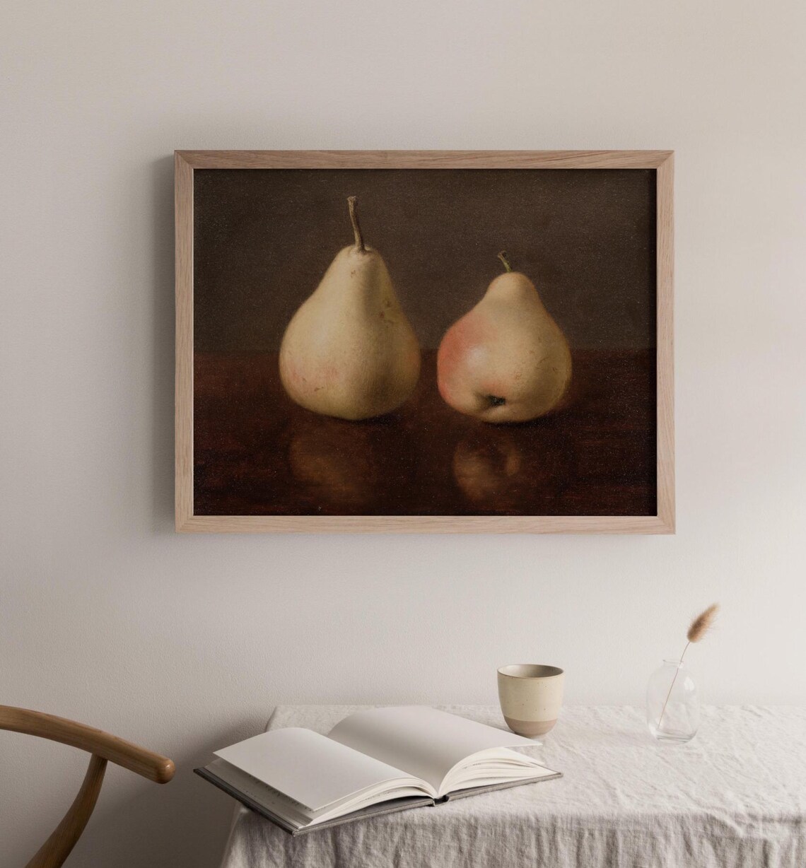 Pear Still Life Vintage Fruit Painting Art Print - Image 3