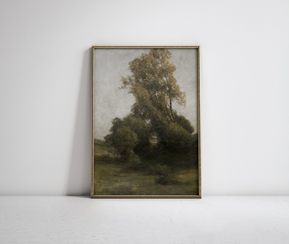Touch Of Autumn Vintage Tree Landscape, Art Print - Image 2