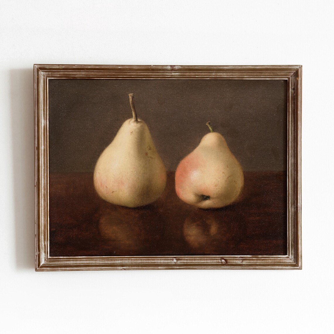 Pear Still Life Vintage Fruit Painting Art Print