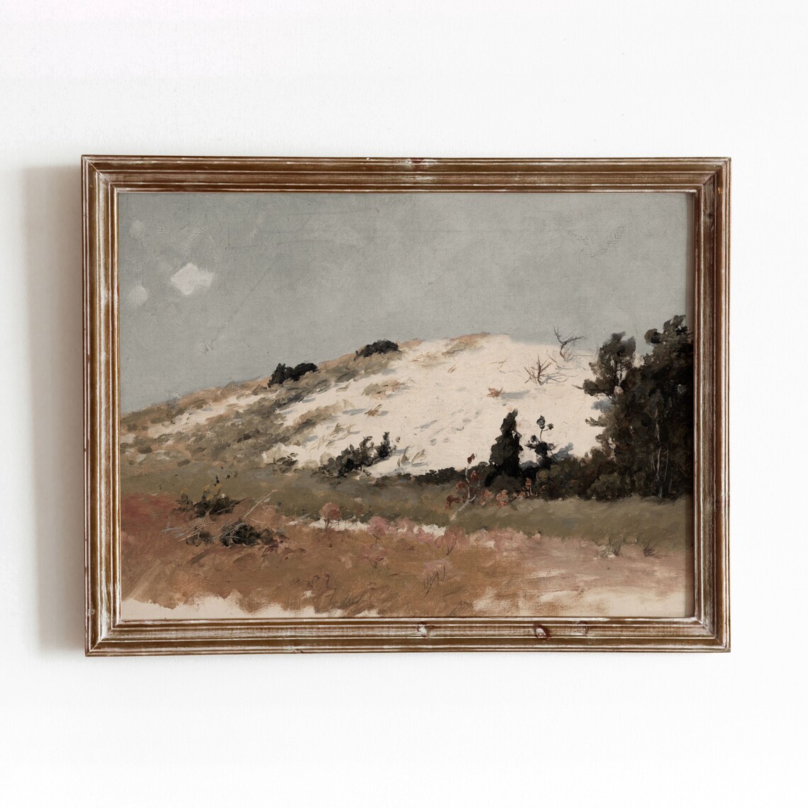 Rugged Mound Landscape Vintage Art Print, Cape Cod Decor