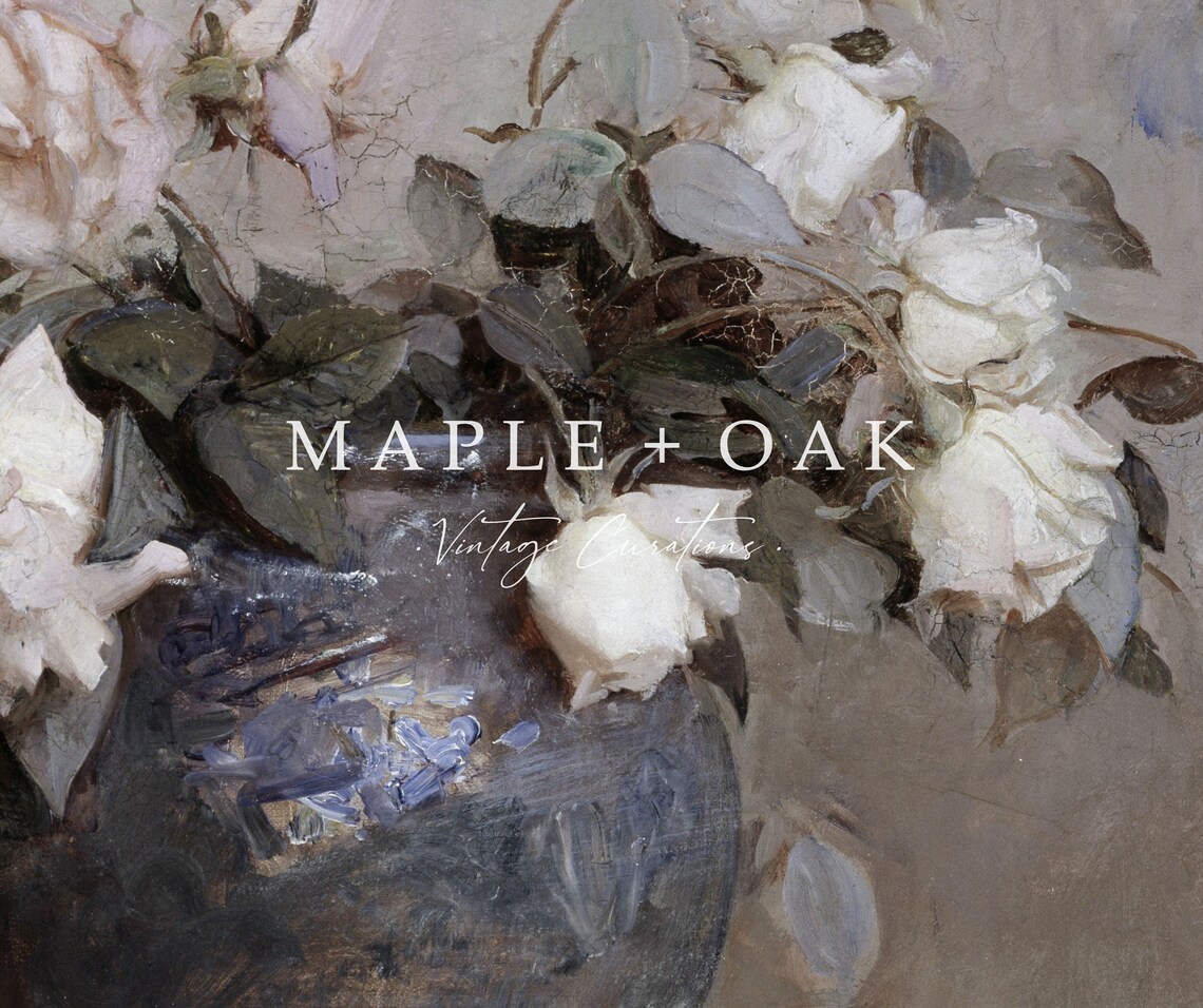 Roses In A Ceramic Vase Vintage Flower Art Print - Image 2