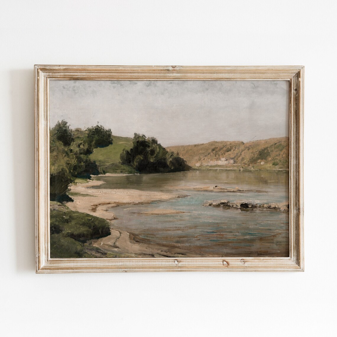 Oka River Vintage Water Landscape Art Print