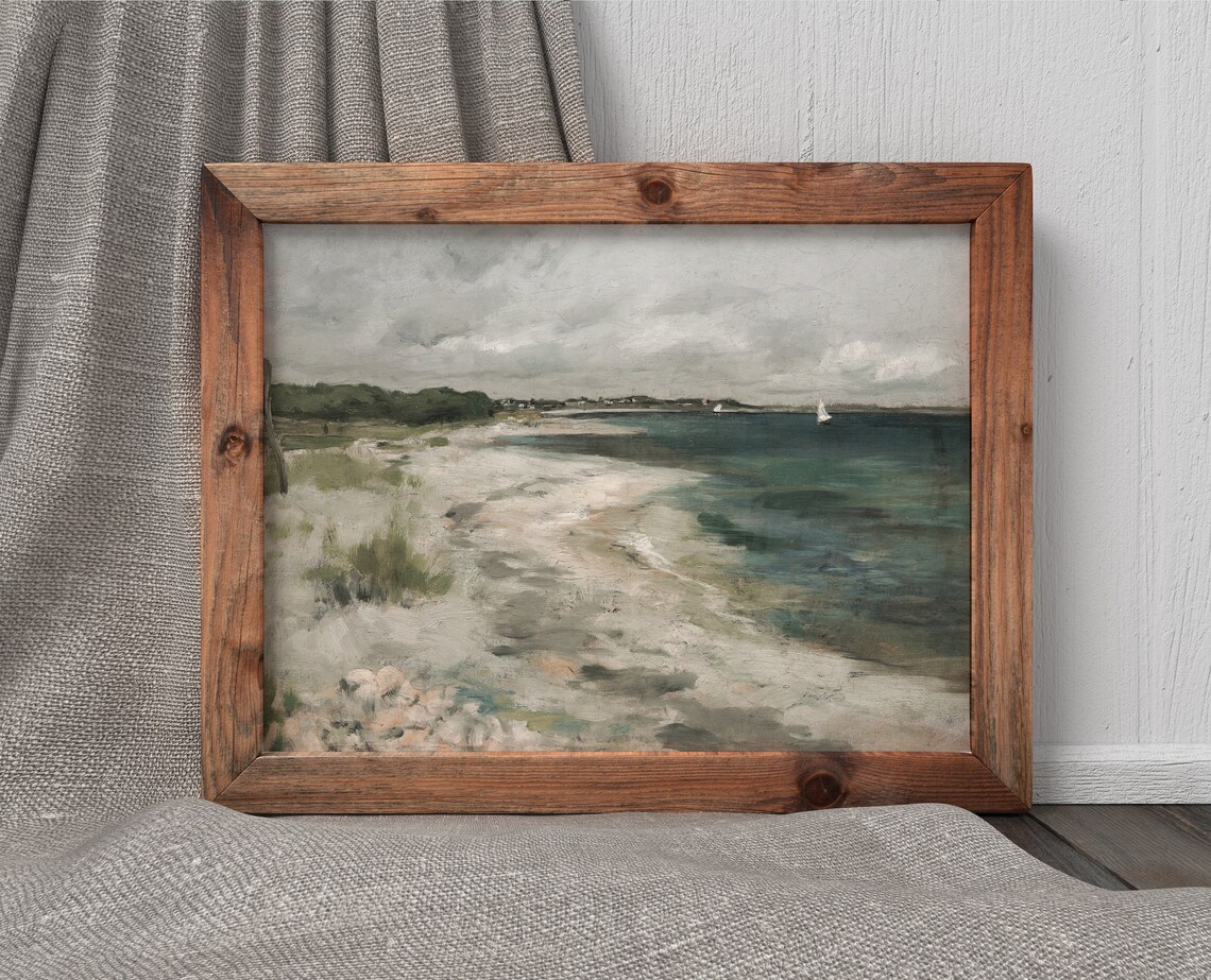 Dark Shore Vintage Moody Coastal Art Print - Image 2