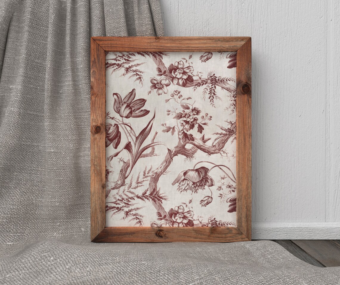 Botanical Textile Vintage Floral Branches Poster - Image 4