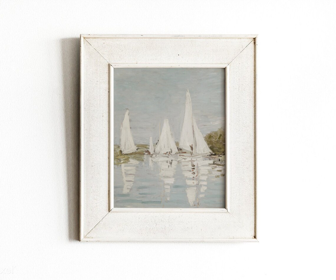 Regatta Vintage Coastal Boat Painting Art Print - Image 2