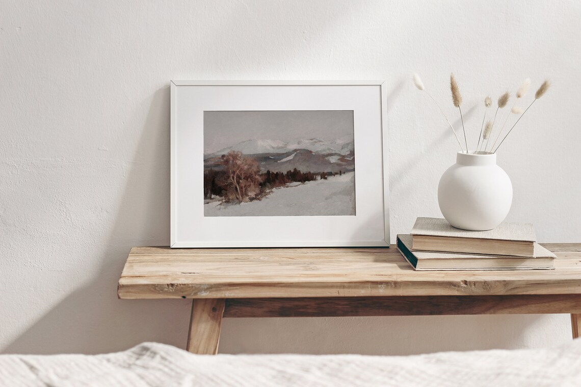 Winter Mountain Landscape Vintage Travel Poster - Image 2