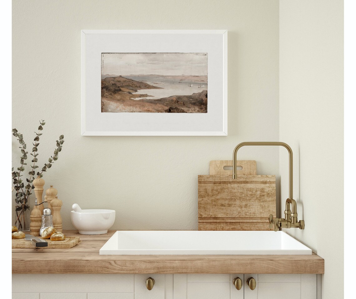 Swedish Harbor Vintage Coastal Landscape Art Print - Image 2