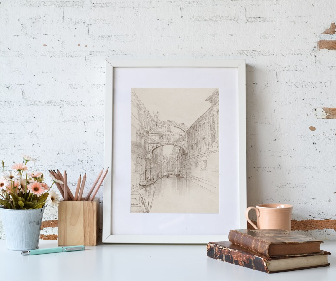 Bridge Of Sighs Vintage Venice Travel Poster - Image 3