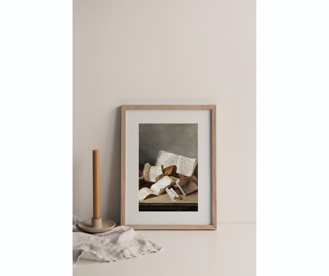 Still Life of Books Vintage Academic Art Print - Image 4