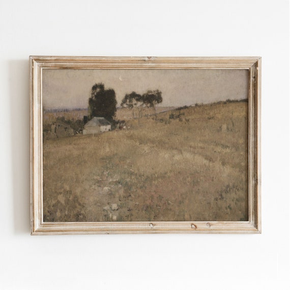 Late Summer Evening Vintage Country Landscape Art Print
