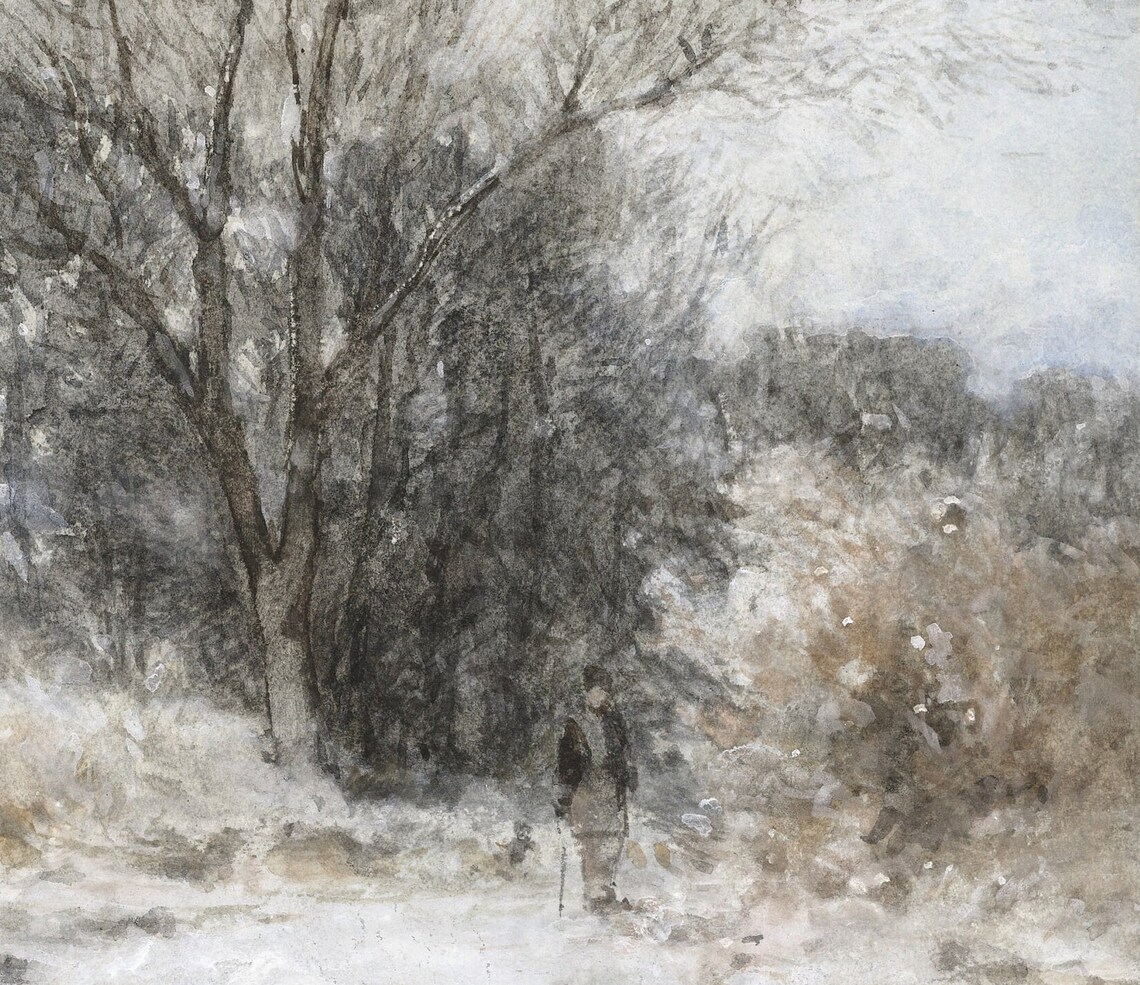 Winter Walk Vintage Winter Landscape Art Print - Image 3