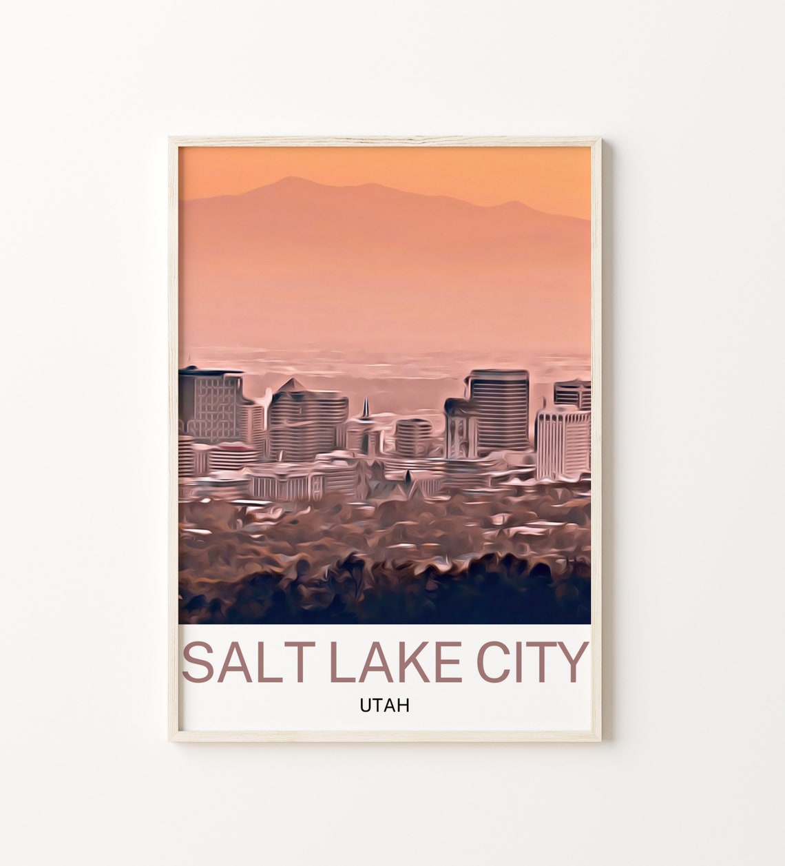 Salt Lake City Salt Lake City Print Salt Lake City Wall Art Salt Lake City Poster Salt Lake City Decor Salt Lake City Utah Print