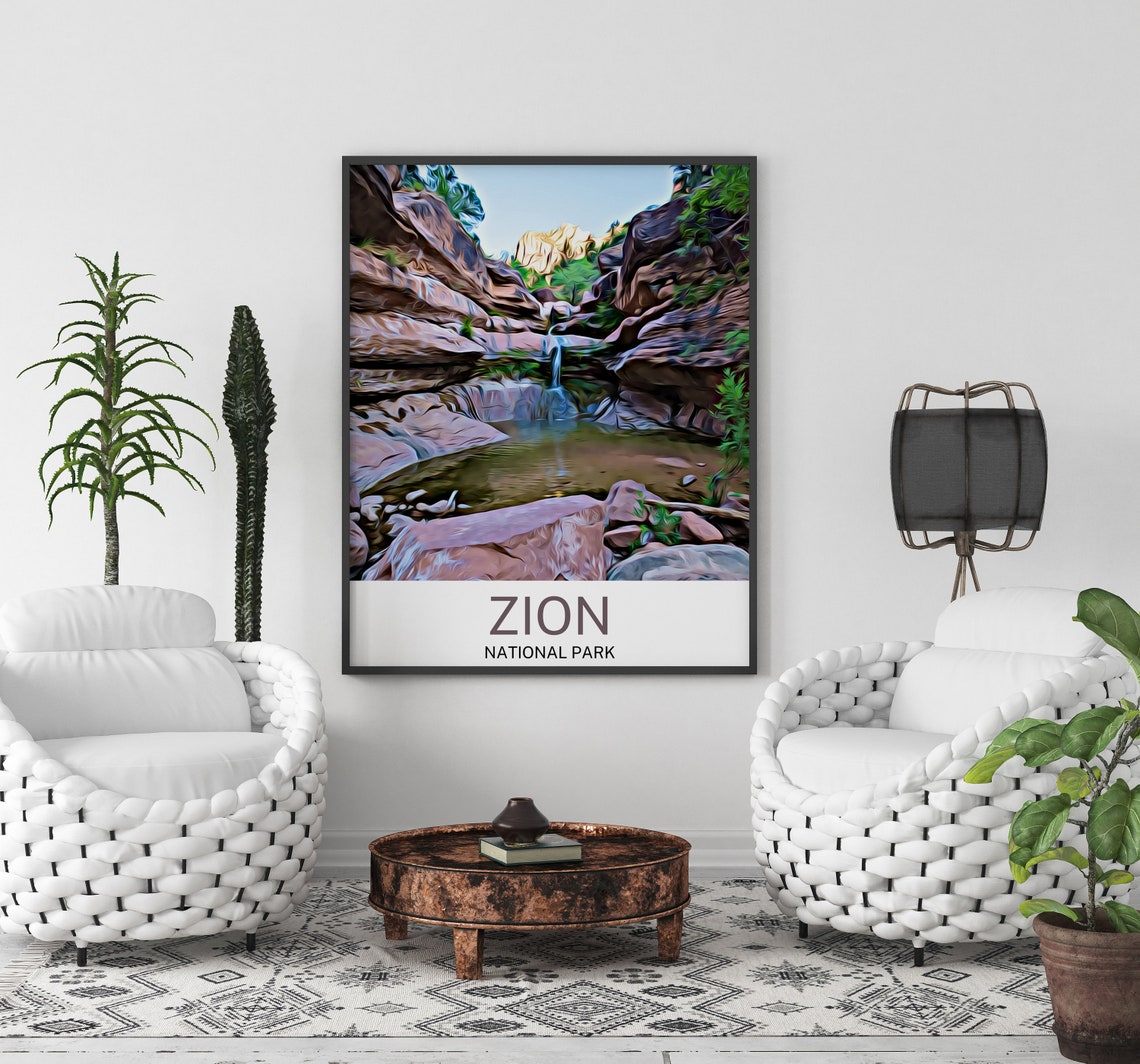 Zion National Park Travel Print Zion National Park Wall Art Zion National Park Art Zion National Park Artwork Zion National Park - Image 3
