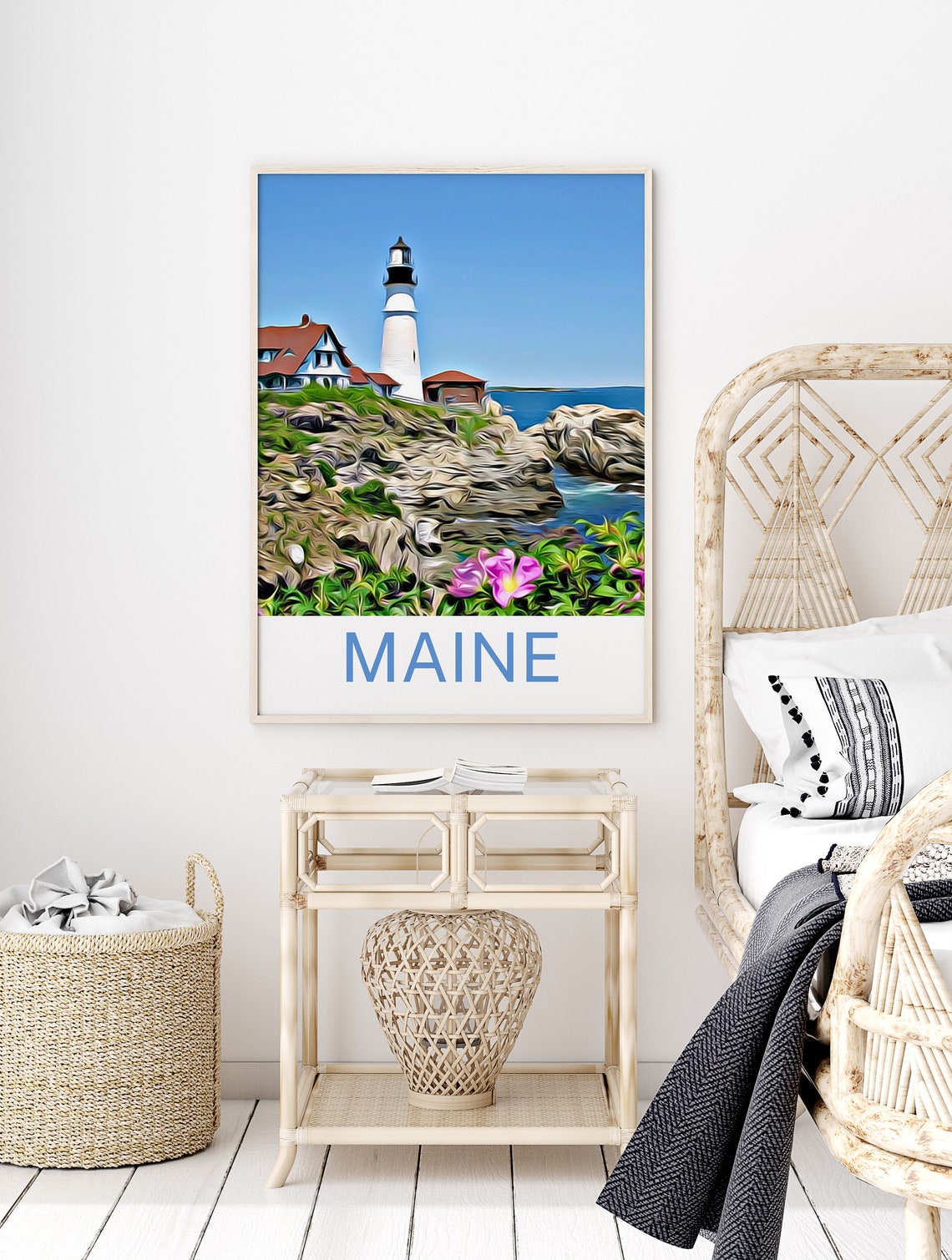 Maine Travel Print Maine Wall Art Maine Art Maine Artwork Maine Art Print Maine Gift Maine Poster Maine Travel Poster Print - Image 2