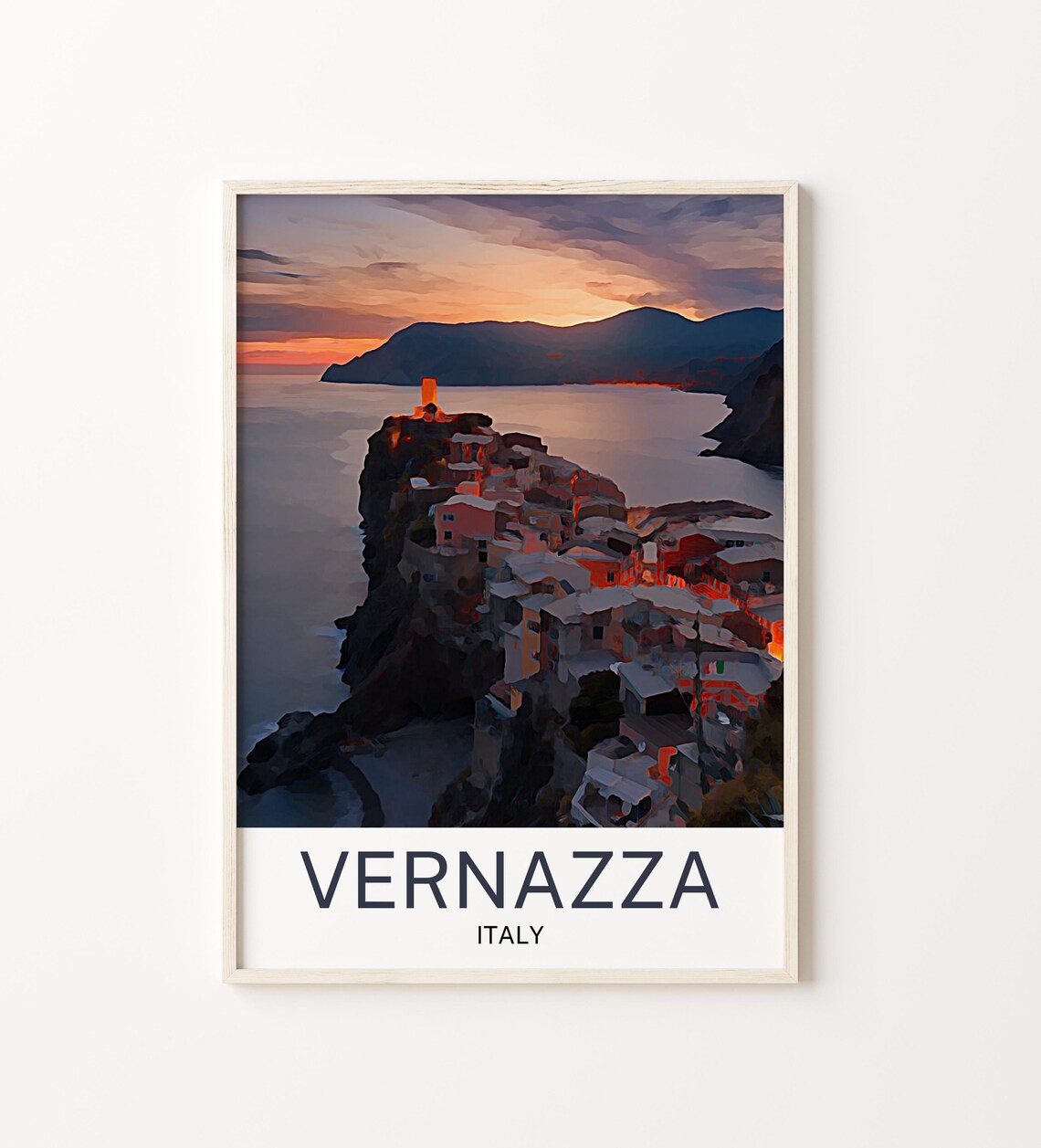 Vernazza Travel Print Vernazza Wall Art Vernazza Poster Vernazza Art Print Vernazza Artwork Unique Birthday Wedding Gift