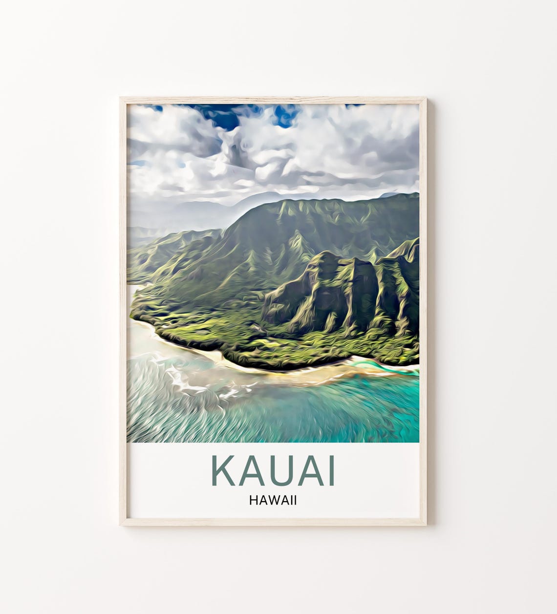 Kauai Travel Print Kauai Wall Art Kauai Poster Kauai Art Print Kauai Artwork Unique Birthday Wedding Gift Cityscape Poster