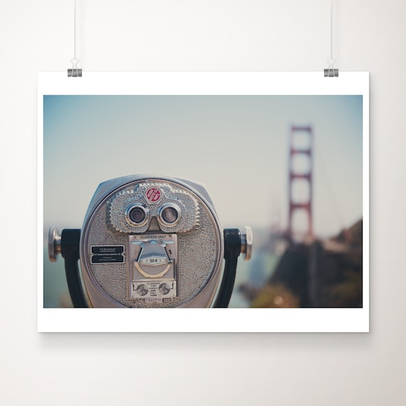 Golden Gate Bridge San Francisco Viewfinder Binoculars Photograph Poster