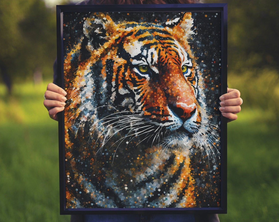 Wild Tiger Photo Art Print Modern Animal Art Trendy Animal Wall Art Tiger Prints Large Tiger Photo Poster Tiger Home Decor Jungle Art