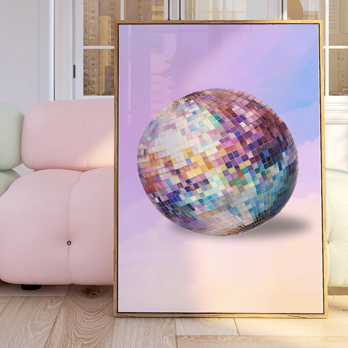Disco Ball Maximalist Watercolor Art Print