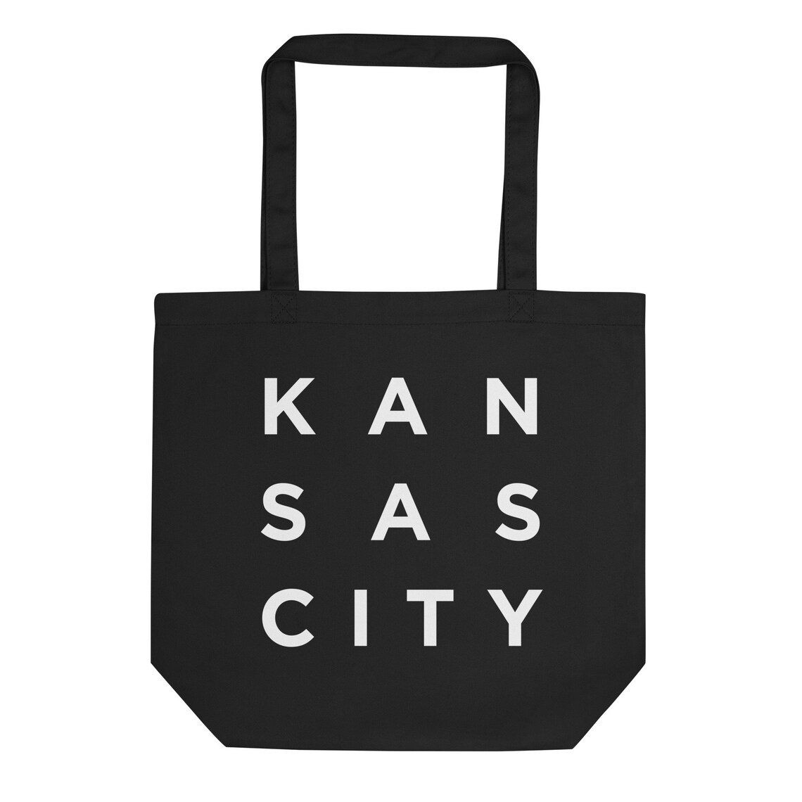 Kansas City Typography Black Canvas Tote Bag City Gift Print - Image 3