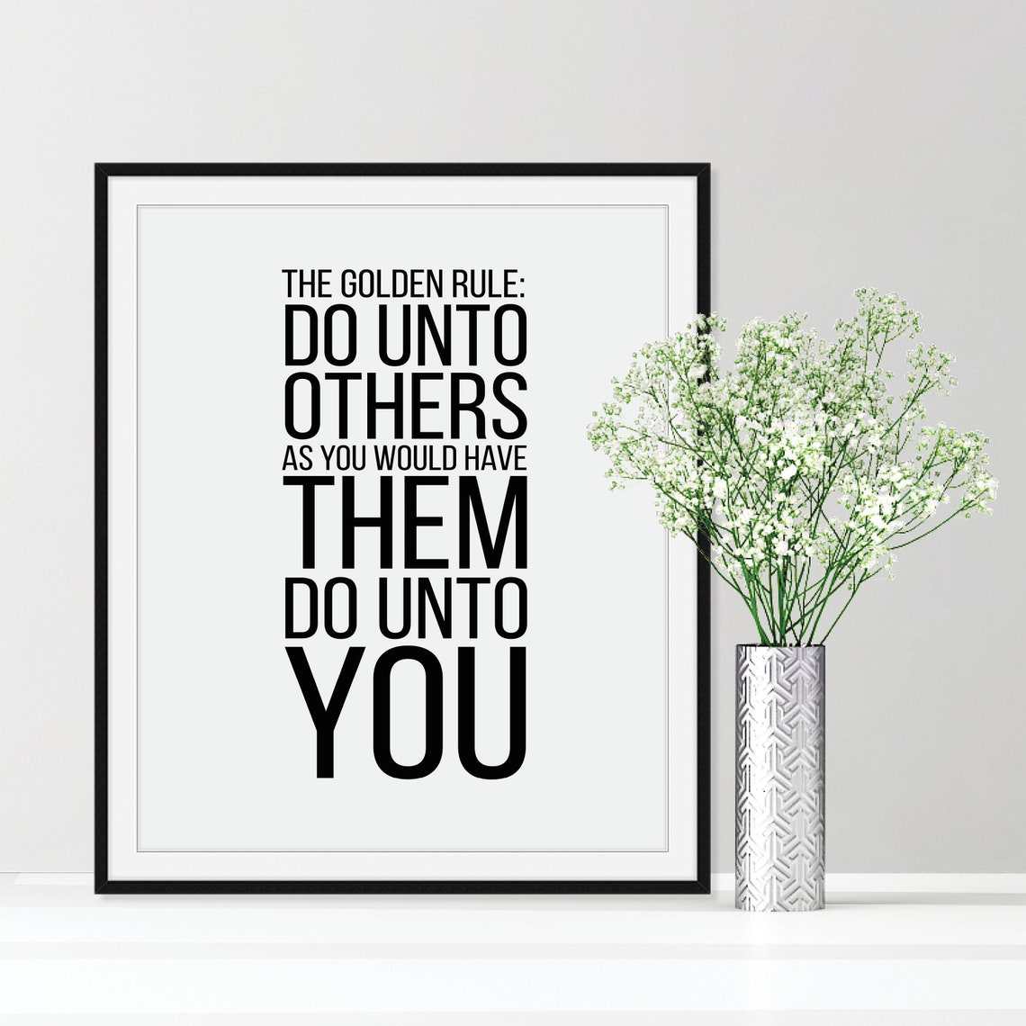 The Golden Rule Do Unto Others Inspirational Typography Quote Poster
