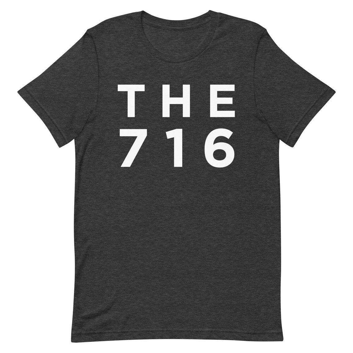 The 716 Buffalo Area Code Bold Graphic Print Tee Shirt Mockup Gray - Image 2
