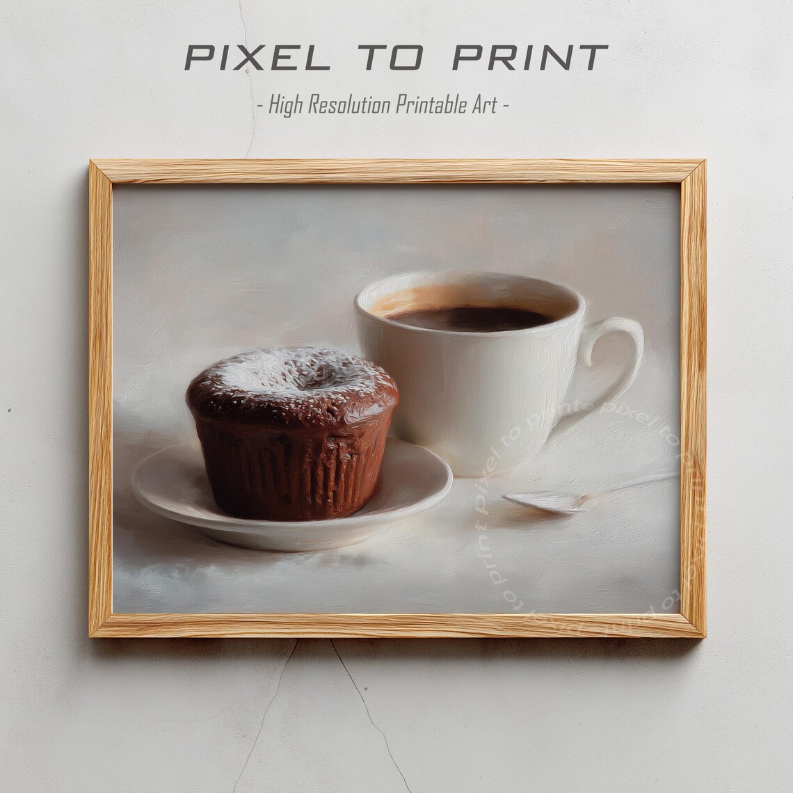 Coffee Chocolate Muffin Still Life Painting Cozy Cafe Art Poster