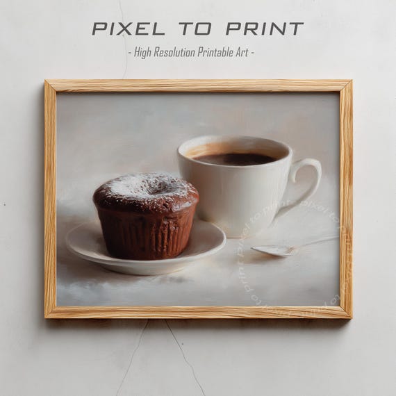 Trendy Kitchen Print Coffee Painting Breakfast Girly Food And Drink Wall Art