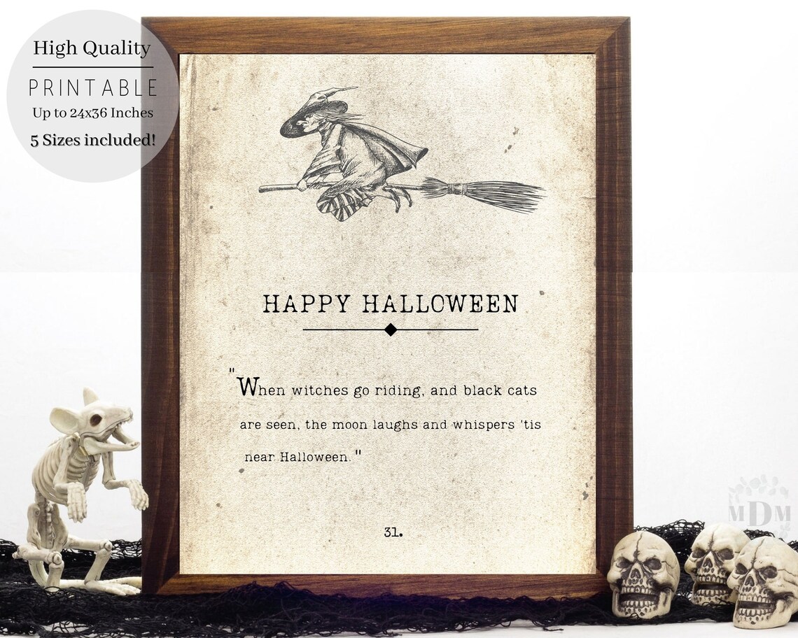 Happy Halloween Book Page Art Print, Antique Poster - Image 3