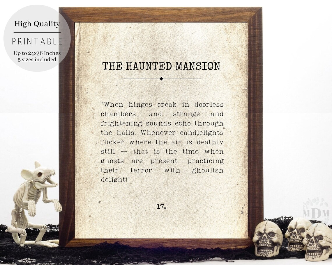 Halloween Haunted Mansion Grim Grinning Ghosts Poster - Image 3
