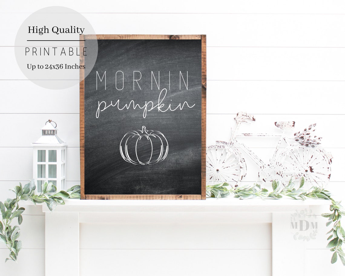 Hey There Pumpkin Chalkboard Style Fall Sign Farmhouse Wall Art - Image 4