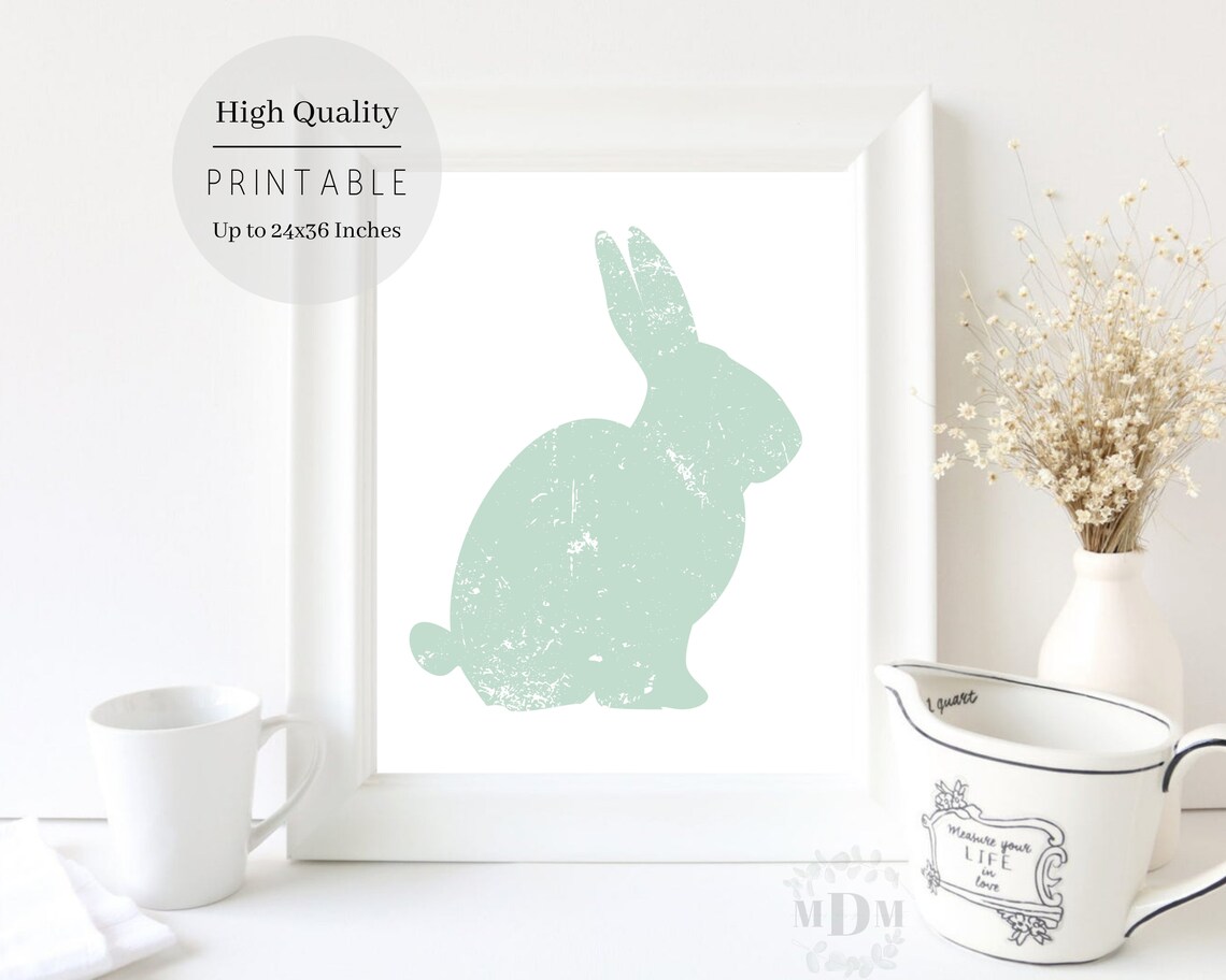 Easter Bunny Art Print, Farmhouse Easter Decor - Image 2
