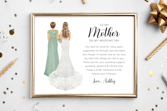 To My Mother On My Wedding Day Bride Poem Letter Gift Poster