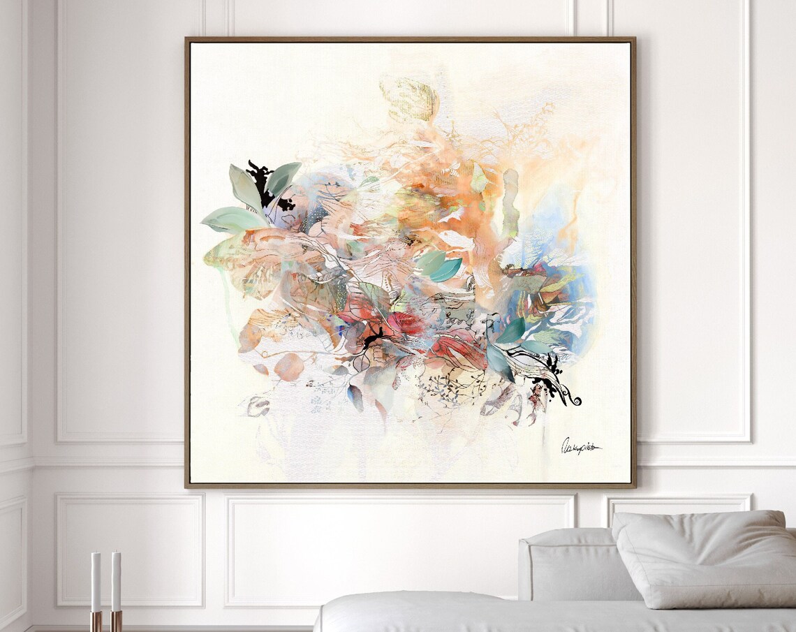 Light Pastel Abstract Japandi Watercolor Art Print