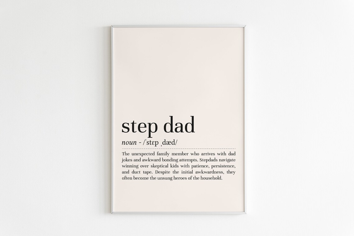 Step Dad Definition Print, Minimalist Wall Art
