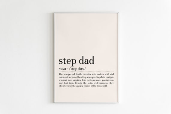 Step Dad Definition Print, Minimalist Wall Art