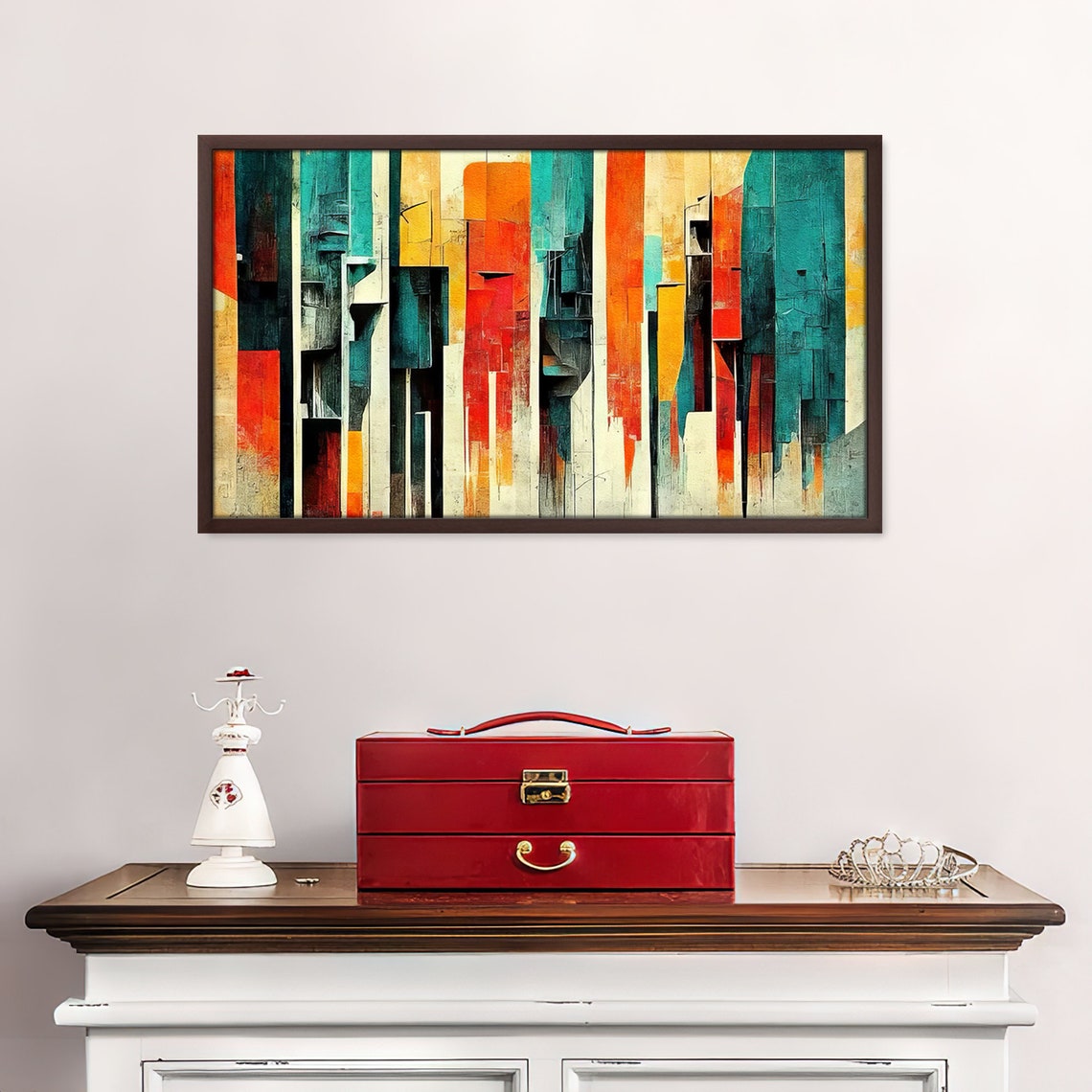 Frame Tv Art Abstract Geometric Shapes Retro Colors Mid Century Modern Art Tv - Image 4