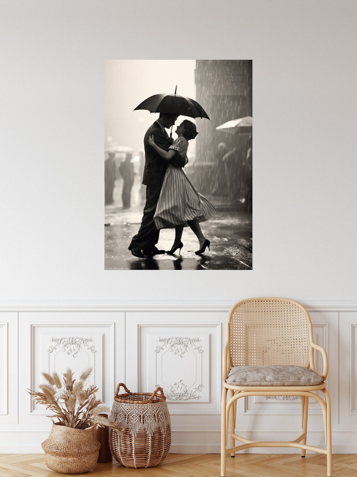 Old Hollywood Couple Dancing In The Rain Vintage Photography Hollywood Boulevard Retro Movie Poster Vintage Photography Streets - Image 3