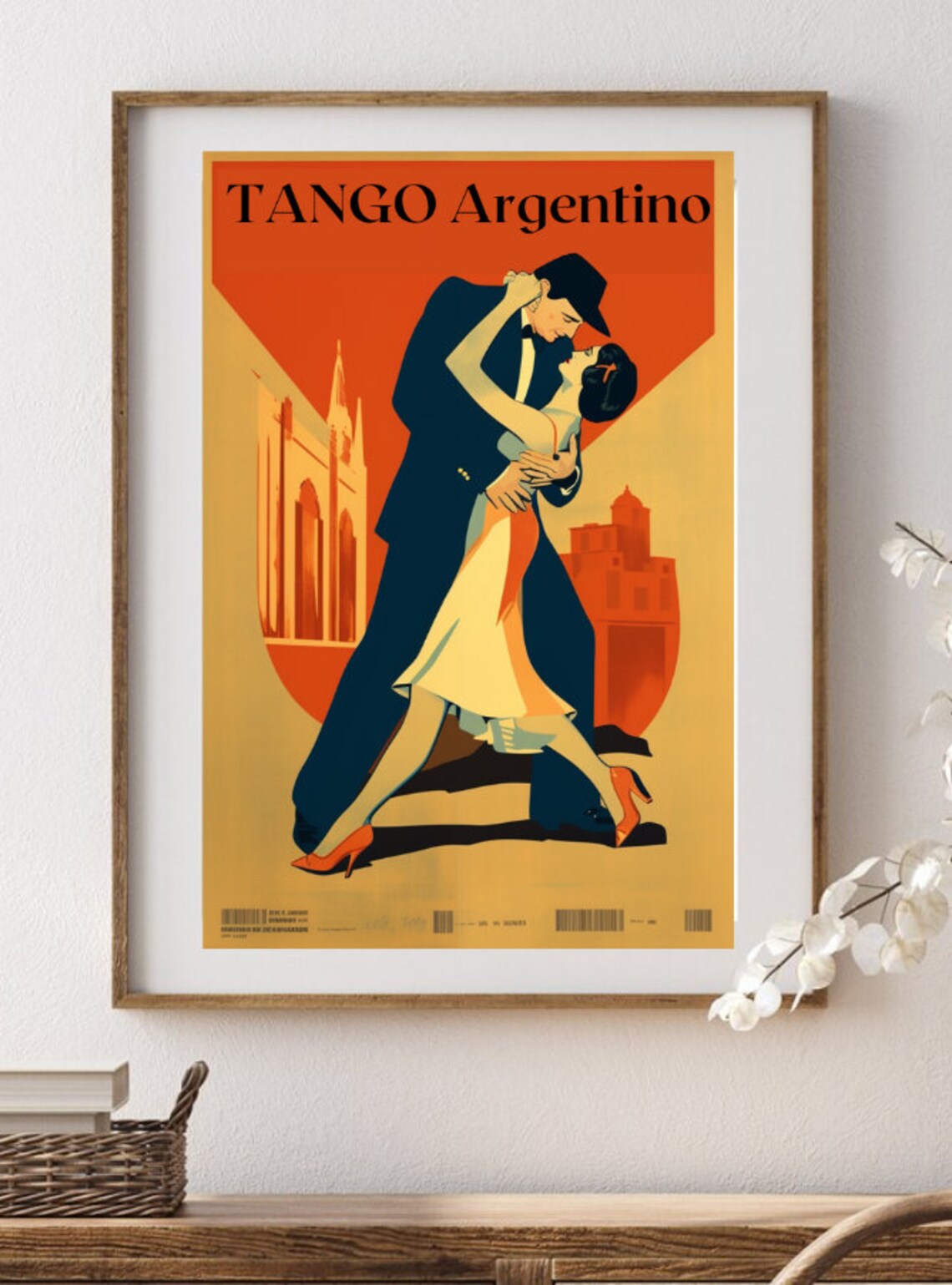 Tango Argentino Vintage Art Deco Dance Couple Romance Travel Poster - Image 3