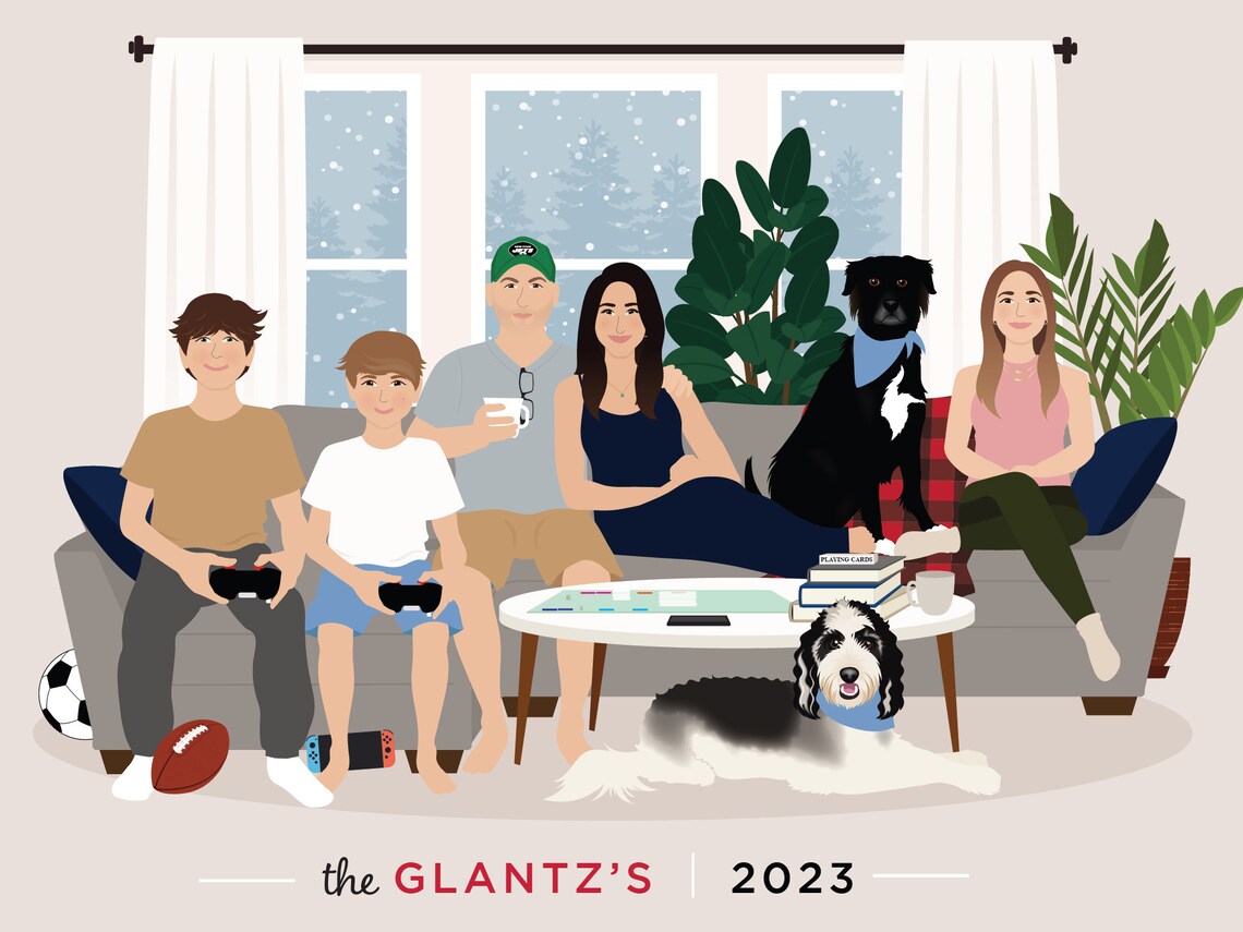 Custom Family Portrait, Personalised Print - Image 4