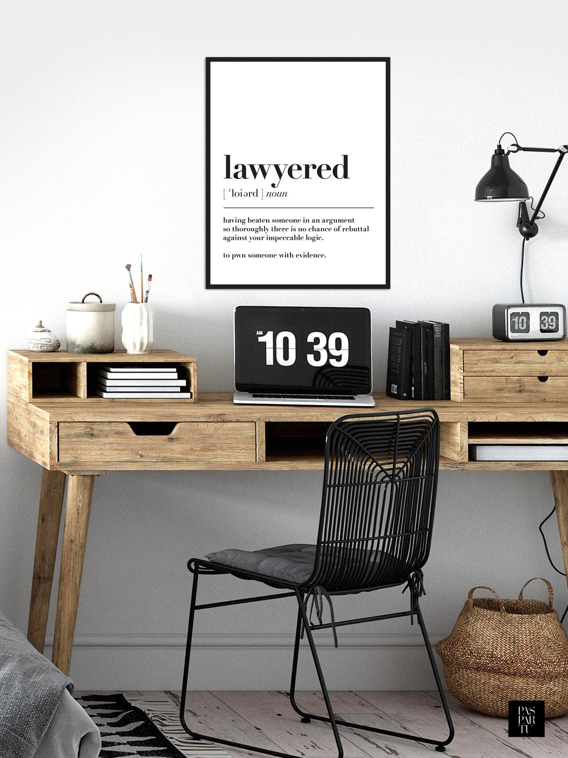 Lawyered Definition Poster, Gift For Lawyer
