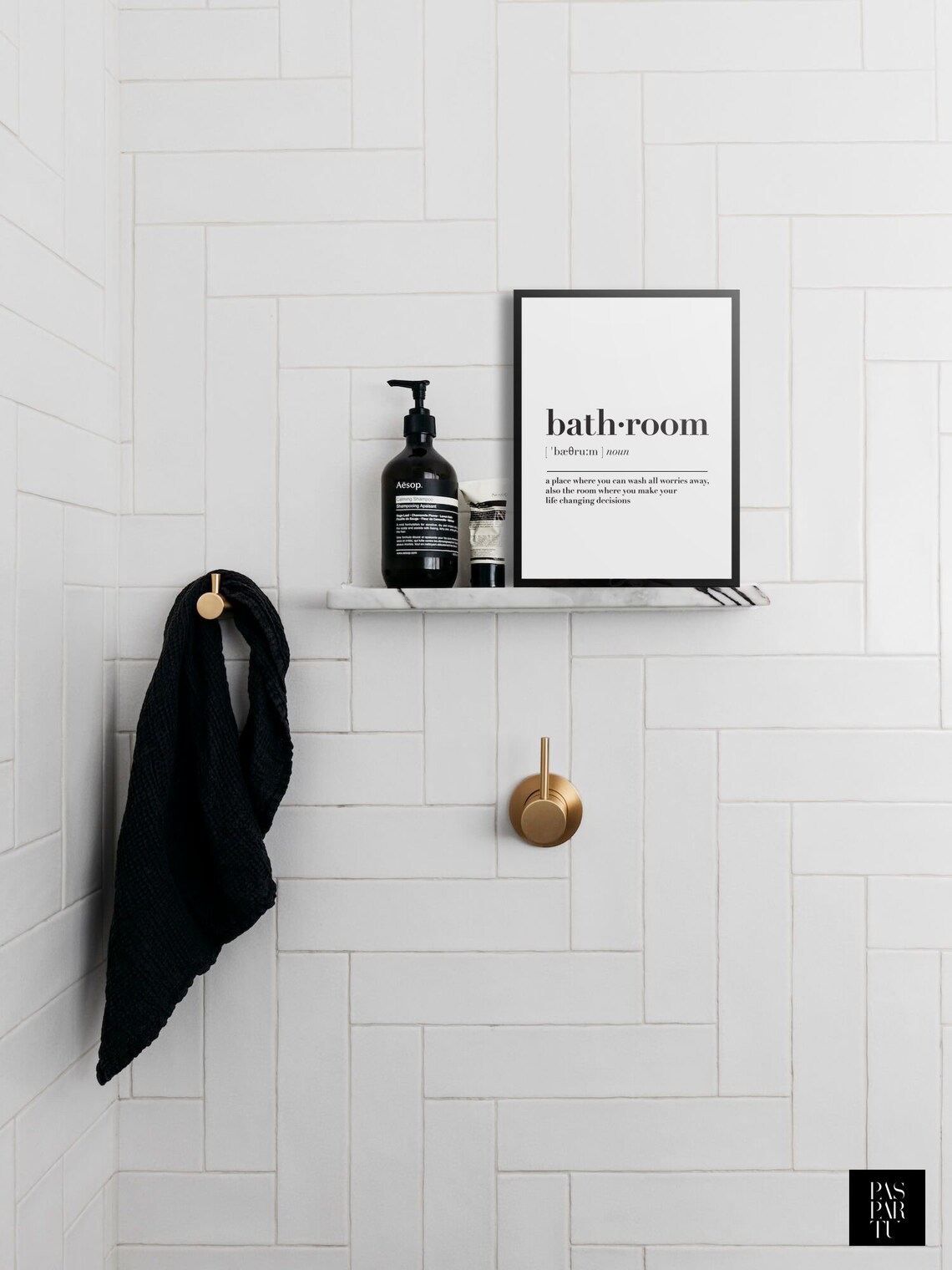 Bathroom Definition Typography Wall Art Print