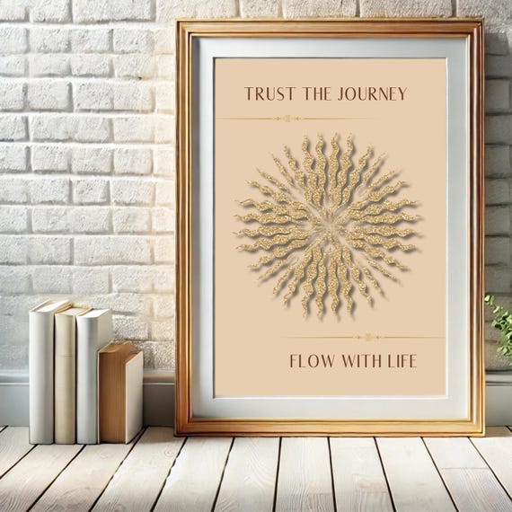 Golden Meditation Poster Inspirational Wall Art For Mindfulness Selflove Boho Minimalist Quotes Yoga