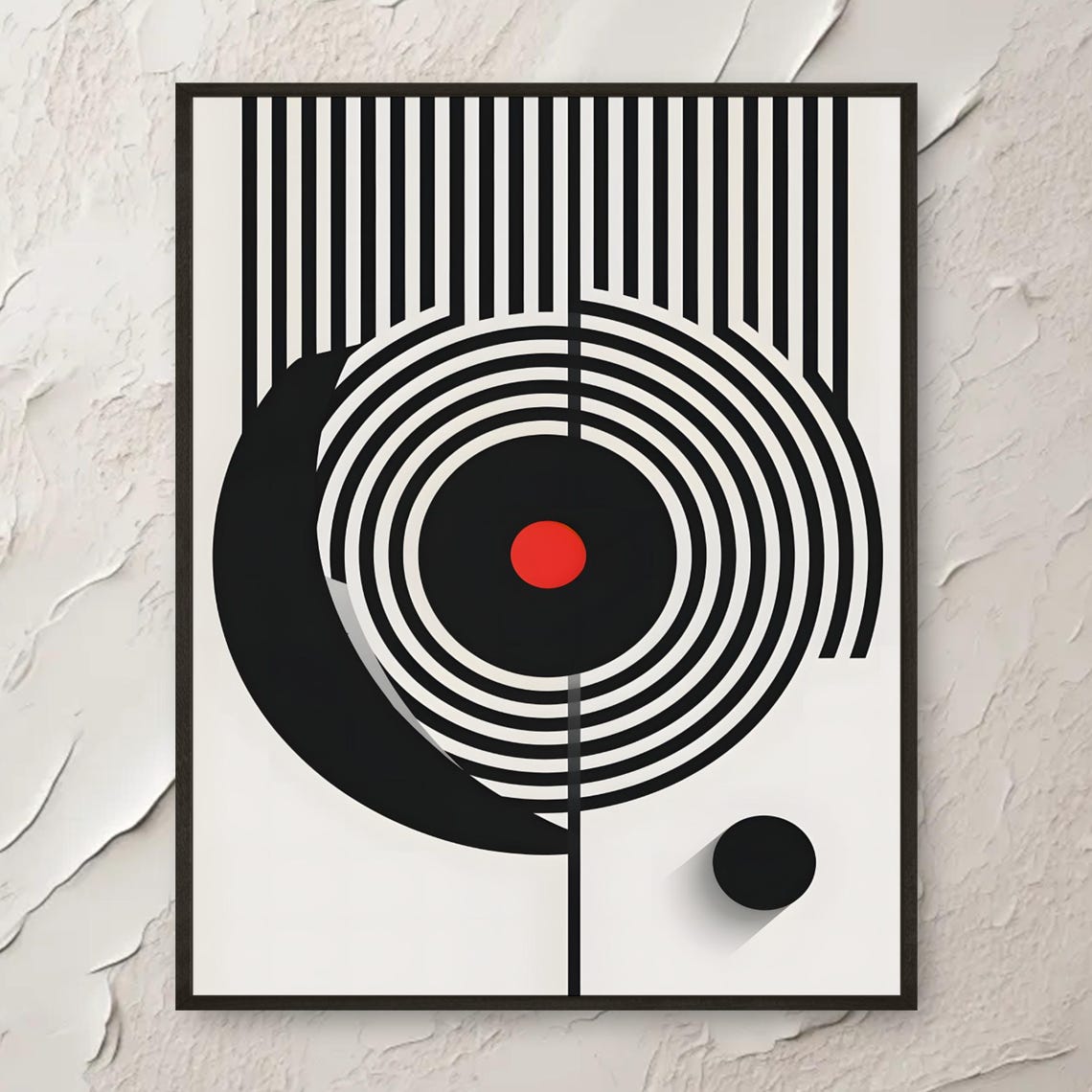 Bauhaus Geometric Circle Red Dot Bold Modernist Abstract Poster