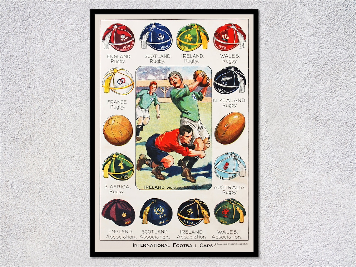 Rugby Poster, Vintage Sports Poster Print