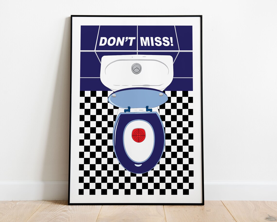 Don't Miss Funny Toilet Target Humor Bathroom Gag Joke Art Poster