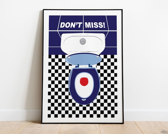 Don't Miss Funny Toilet Target Humor Bathroom Gag Joke Art Poster